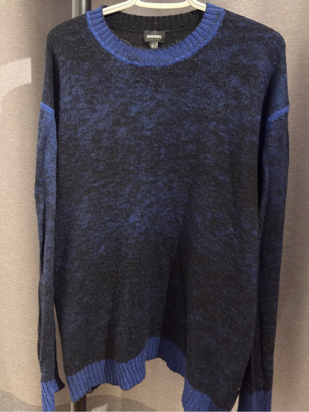 Diesel Black and Blue Marled Crewneck Sweater